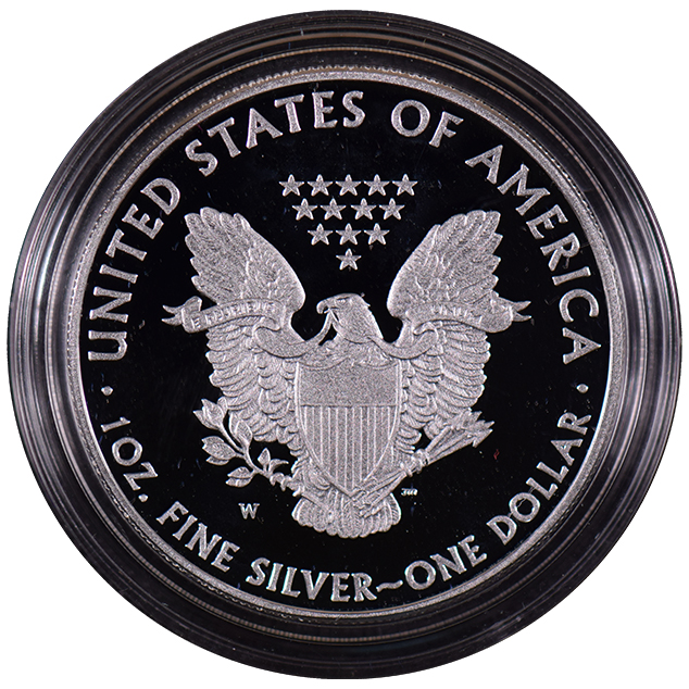 2011-W Proof Silver Eagle DCAM showing deep cameo mirror finish